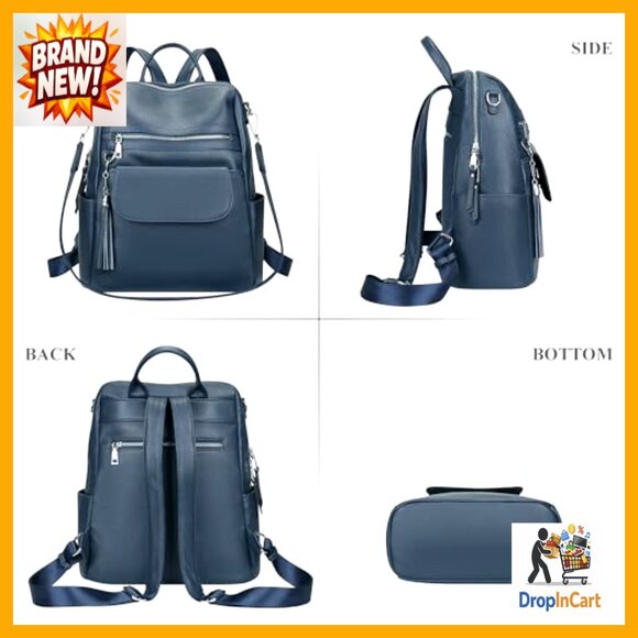 Genuine Leather Convertible Backpack Purse Large Shoulder Bag Tassel Detachable main image 4